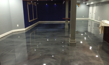 metallic epoxy basement floor